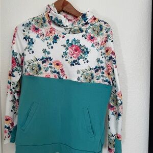 Nursing Queen Floral Cowl Neck Pullover